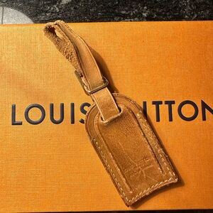 Louis Vuitton Name Tag Light Brown Leather